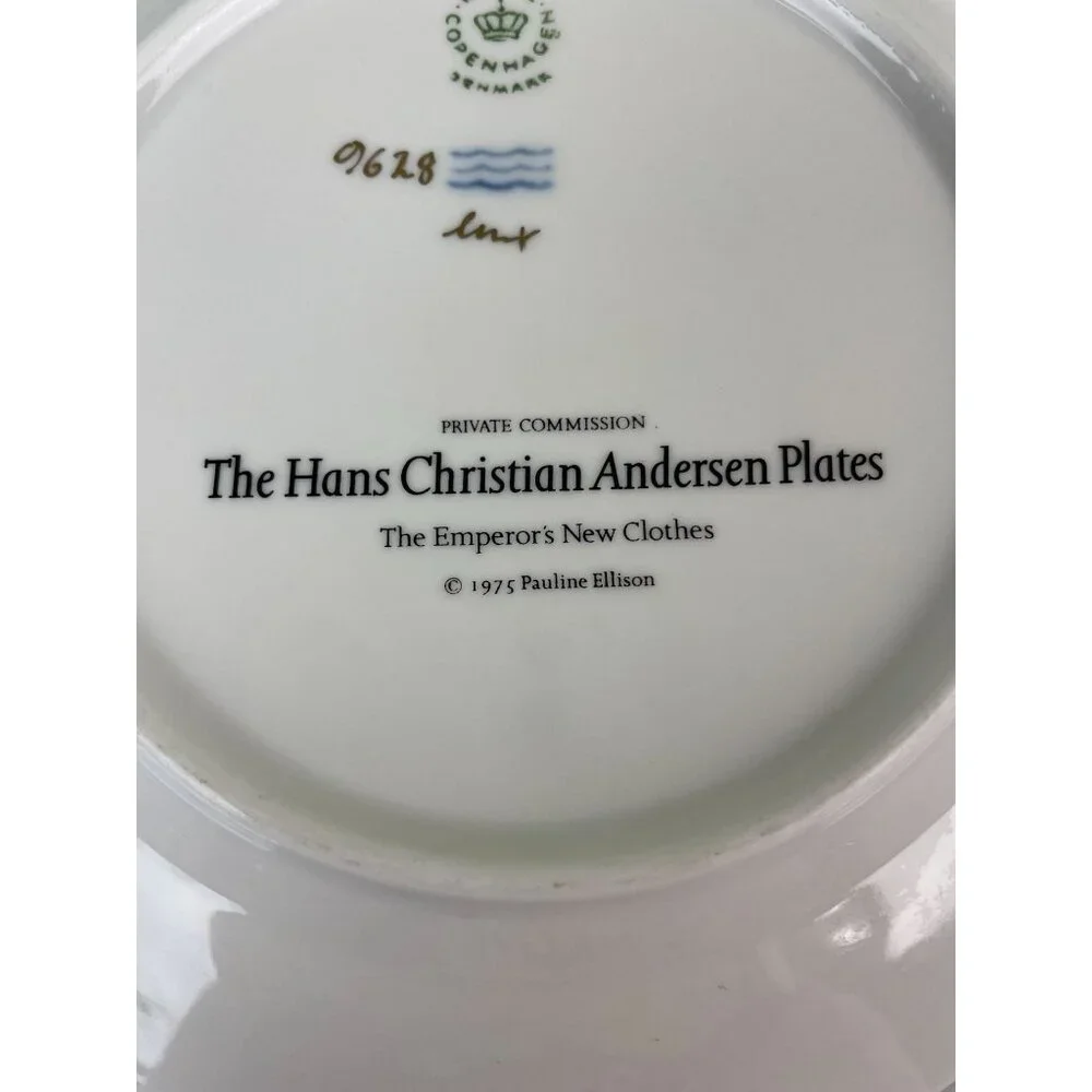 Vtg Royal Copenhagen Denmark 9628 Hans C Anderson Emperor's New Clothes Plate